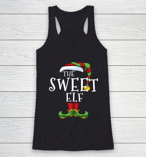 Sweet Elf Family Matching Christmas Group Funny Gift Pajama Racerback Tank