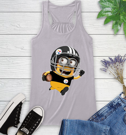 NFL Pittsburgh Steelers Minions Disney Football Sports Racerback Tank 5