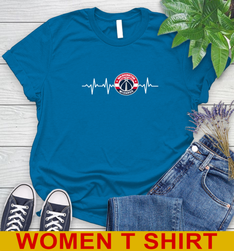 Washington Wizards NBA Basketball Heart Beat Shirt Women's T-Shirt - Image 9