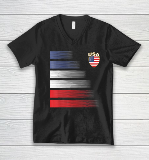 USA Football Tee American Soccer Jersey V-Neck T-Shirt