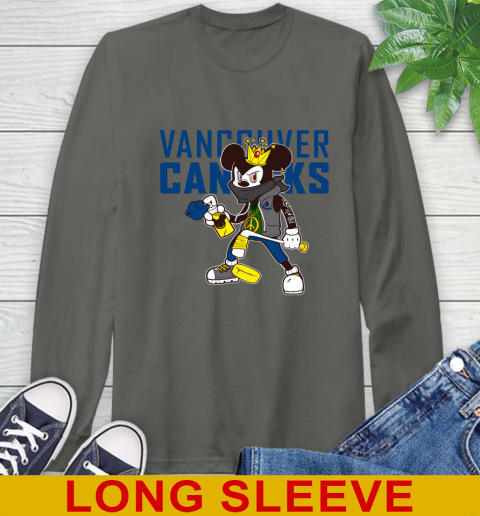 Vancouver Canucks NHL Hockey Mickey Peace Sign Sports Long Sleeve T-Shirt 8