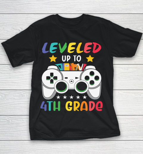 Back To School Shirt Leveled up to 4th grade Youth T-Shirt