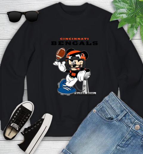 NFL Cincinnati Bengals Mickey Mouse Disney Super Bowl Football T Shirt Youth Sweatshirt 2