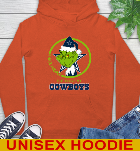 Dallas Cowboys NFL Christmas Grinch I Hate People But I Love My Favorite Football Team Hoodie 5