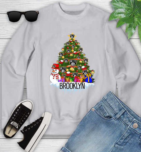 Brooklyn Nets Merry Christmas NBA Basketball Sports Youth Sweatshirt 4