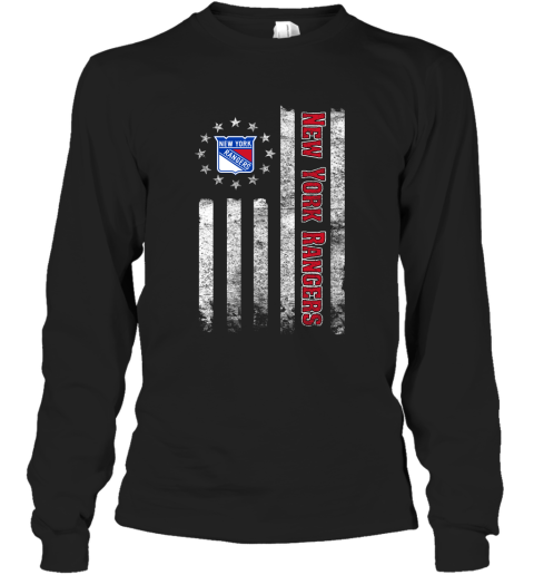 NHL American Flag Hockey Sports New York Rangers Long Sleeve T-Shirt