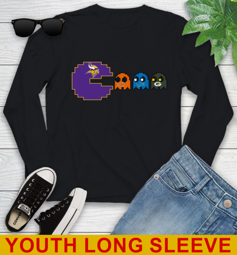 Minnesota Vikings NFL Football Pac Man Champion Youth Long Sleeve 2
