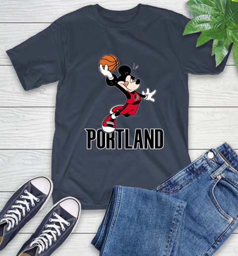 NBA Basketball Portland Trail Blazers Cheerful Mickey Mouse Shirt T-Shirt 4