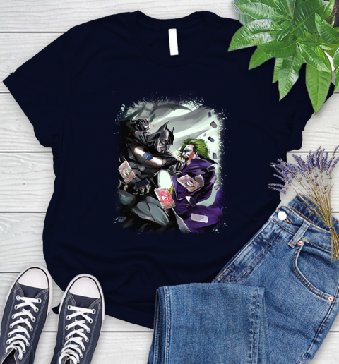 Memphis Grizzlies MLB Basketball Batman Fighting Joker DC Comics Women's T-Shirt 3