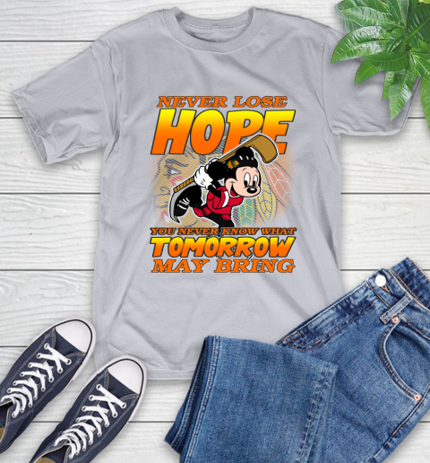 Chicago Blackhawks NHL Hockey ootball Mickey Disney Never Lose Hope T-Shirt 6