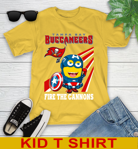 NFL Football Tampa Bay Buccaneers Captain America Marvel Avengers Minion Shirt Youth T-Shirt 9