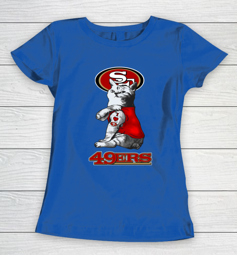 NFL Football My Cat Loves San Francisco 49ers Women's T-Shirt 8