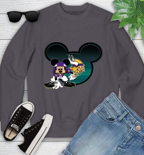 NFL Minnesota Vikings Mickey Mouse Disney Football T Shirt Youth Sweatshirt 6