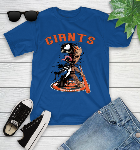 MLB San Francisco Giants Baseball Venom Groot Guardians Of The Galaxy Youth T-Shirt 9