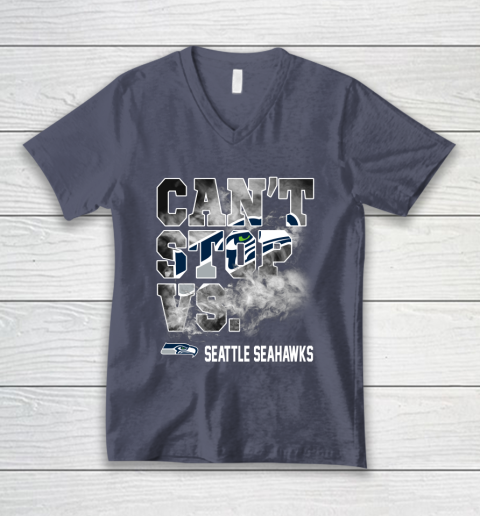 NFL Seattle Seahawks Can't Stop Vs V-Neck T-Shirt 7