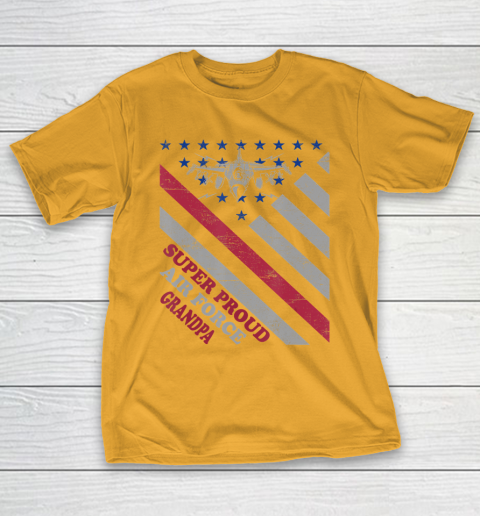 GrandFather gift shirt Vintage Flag American Veteran Super Proud Air Force Grandpa T Shirt T-Shirt 12