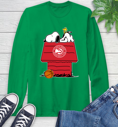 Atlanta Hawks NBA Basketball Snoopy Woodstock The Peanuts Movie Long Sleeve T-Shirt 7