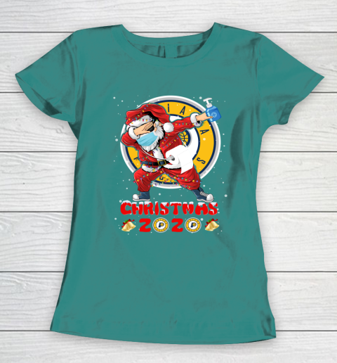 Indiana Pacers Funny Santa Claus Dabbing Christmas 2020 NBA Women's T-Shirt 10