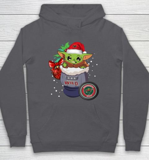 Minnesota Wild Christmas Baby Yoda Star Wars Funny Happy NHL Hoodie 7