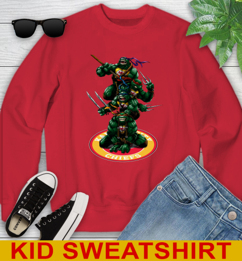 NFL Football Kansas City Chiefs Teenage Mutant Ninja Turtles Shirt Youth Sweatshirt 8
