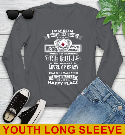 Chicago Bulls NBA Basketball If You Mess With Me While I'm Watching My Team Youth Long Sleeve 9