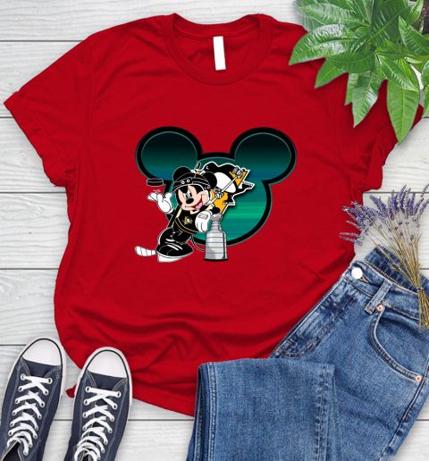 NHL Pittsburgh Penguins Stanley Cup Mickey Mouse Disney Hockey T Shirt Women's T-Shirt 9