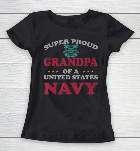 GrandFather gift shirt Vintage Veteran Super Proud Grandpa of a United States Navy T Shirt Women's T-Shirt