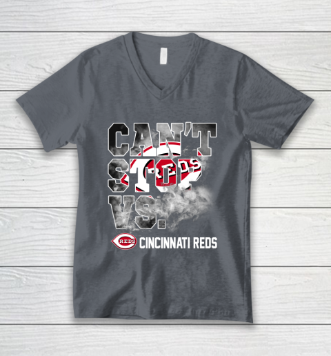 MLB Cincinnati Reds Baseball Can't Stop Vs Cincinnati Reds V-Neck T-Shirt 4