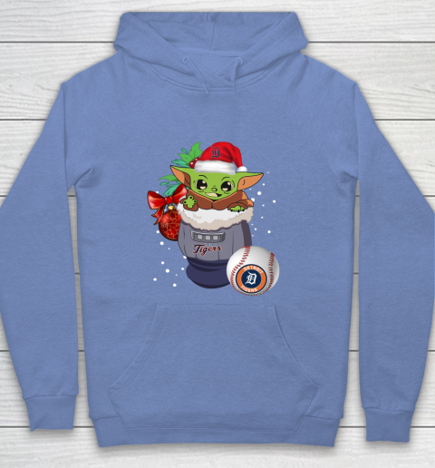 Detroit Tigers Christmas Baby Yoda Star Wars Funny Happy MLB Youth Hoodie 10
