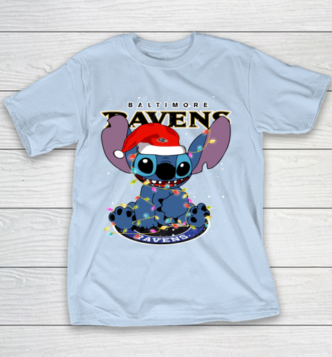 Baltimore Ravens NFL Football noel stitch Christmas Youth T-Shirt 4