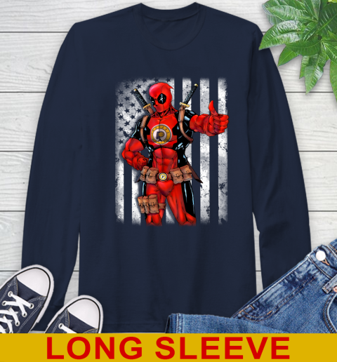 NBA Basketball Indiana Pacers Deadpool American Flag Shirt Long Sleeve T-Shirt 3