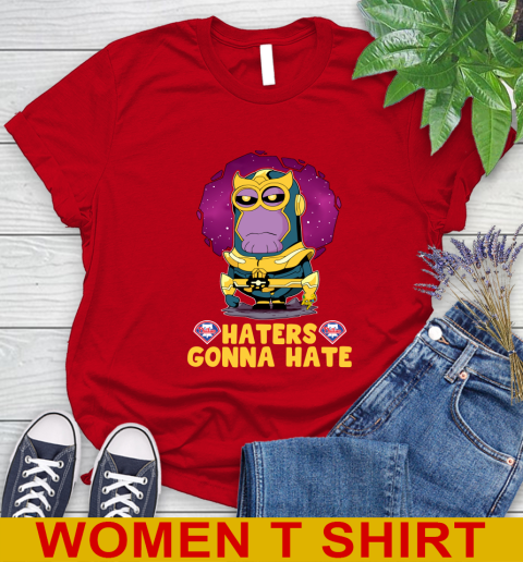 MLB Baseball Philadelphia Phillies Haters Gonna Hate Thanos Minion Marvel Shirt Women's T-Shirt 11 MLB Baseball Philadelphia Phillies Haters Gonna Hate Thanos Minion Marvel Shirt Women's T-Shirt - Image 11