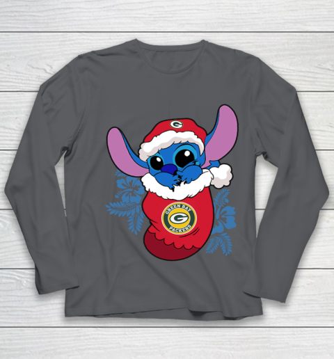 Green Bay Packers Christmas Stitch In The Sock Funny Disney NFL Youth Long Sleeve 8