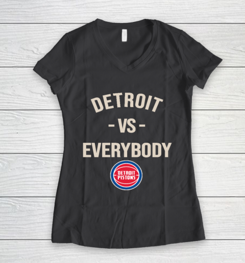 Detroit Pistons Vs Everybody Women's V-Neck T-Shirt 6
