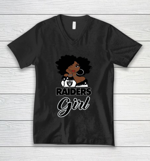 Oakland Raiders Girl NFL V-Neck T-Shirt