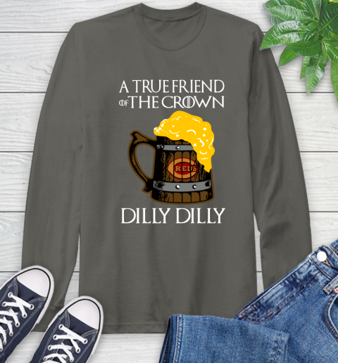 MLB Cincinnati Reds A True Friend Of The Crown Game Of Thrones Beer Dilly Dilly Baseball Long Sleeve T-Shirt 9