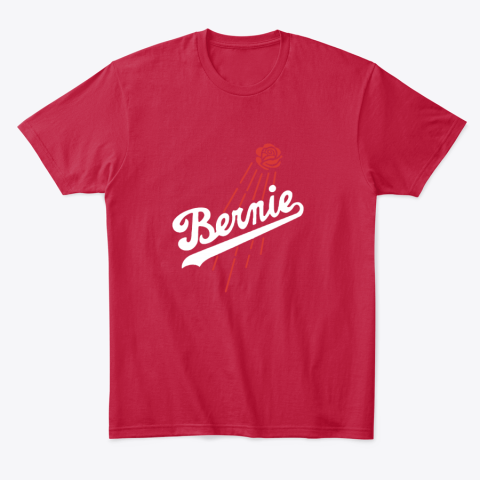 wf6l bernie sanders los angeles dodgers classic t shirt 2 front red