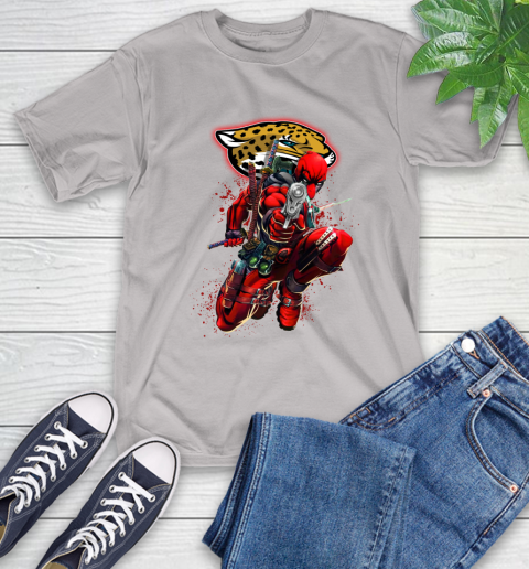 NFL Deadpool Marvel Comics Sports Football Jacksonville Jaguars T-Shirt 12
