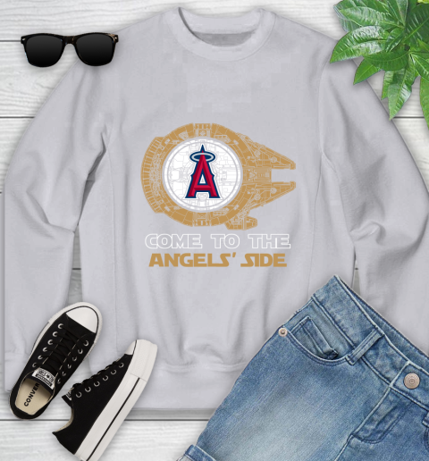 MLB Come To The Los Angeles Angels Side Star Wars Baseball Sports Youth Sweatshirt 3