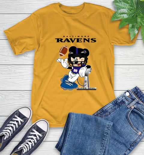 NFL Baltimore Ravens Mickey Mouse Disney Super Bowl Football T Shirt T-Shirt 3