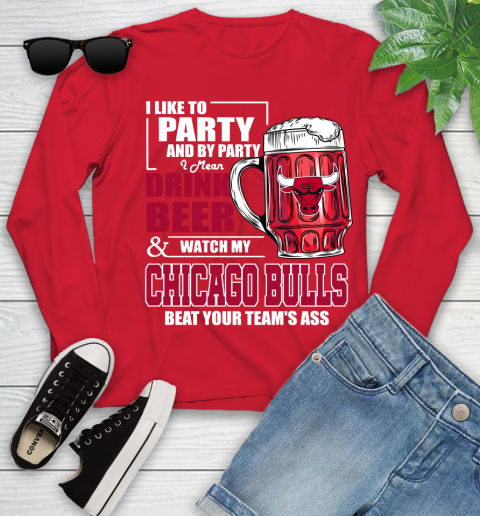 NBA Drink Beer and Watch My Chicago Bulls Beat Your Team's Ass Basketball Youth Long Sleeve 11