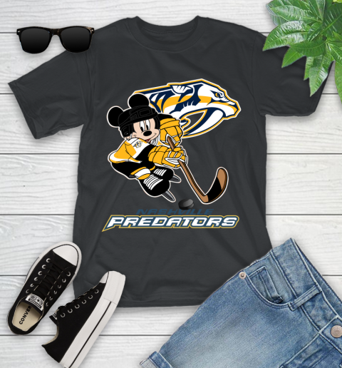 NHL Nashville Predators Mickey Mouse Disney Hockey T Shirt Youth T-Shirt 2