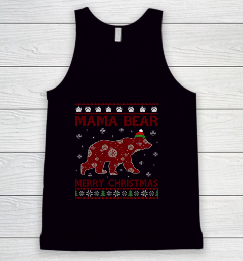 Mama Bear Bear Merry Christmas Matching Family Tank Top