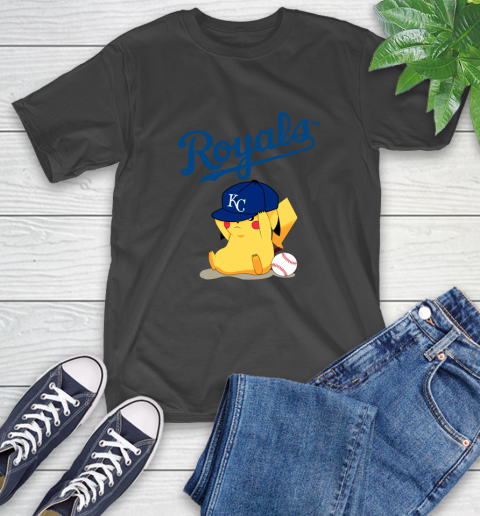 MLB Pikachu Baseball Sports Kansas City Royals T-Shirt 2