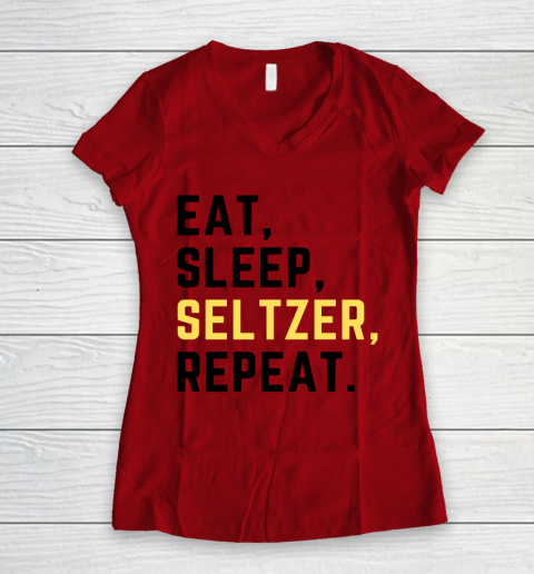 Bud Light Seltzer  Eat Sleep Seltzer Repeat Women's V-Neck T-Shirt 6