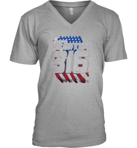 Steve Austin 316 American Flag Signature 2025 V-Neck T-Shirt
