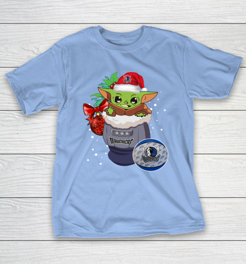 Dallas Mavericks Christmas Baby Yoda Star Wars Funny Happy NBA T-Shirt 11