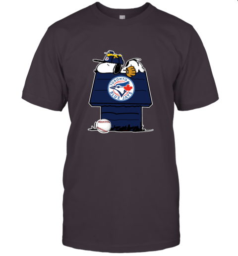 Toronto BLue Jays Snoopy And Woodstock Resting Together MLB Unisex Jersey Tee