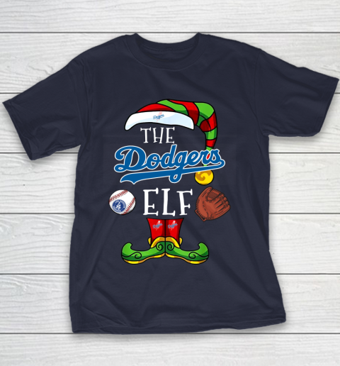 Los Angeles Dodgers Christmas ELF Funny MLB Youth T-Shirt 2