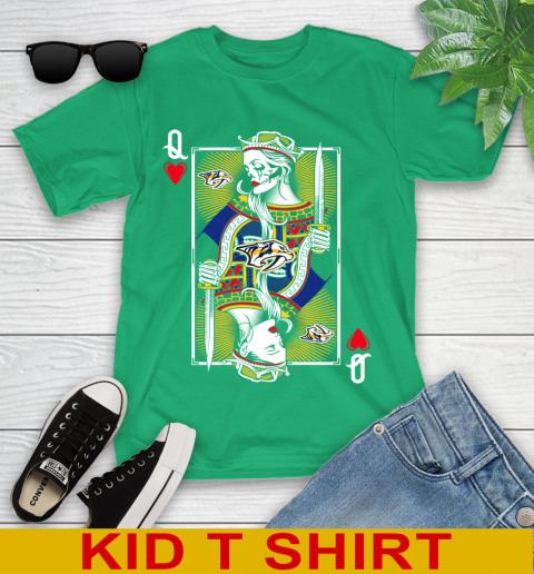 NHL Hockey Nashville Predators The Queen Of Hearts Card Shirt Youth T-Shirt 7